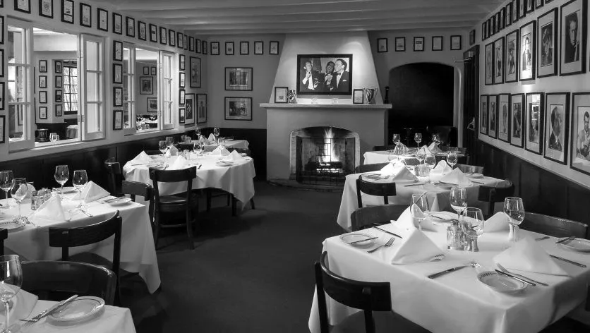 Lucky's Steakhouse Montecito private event space with classic steakhouse ambiance and elegant table settings
